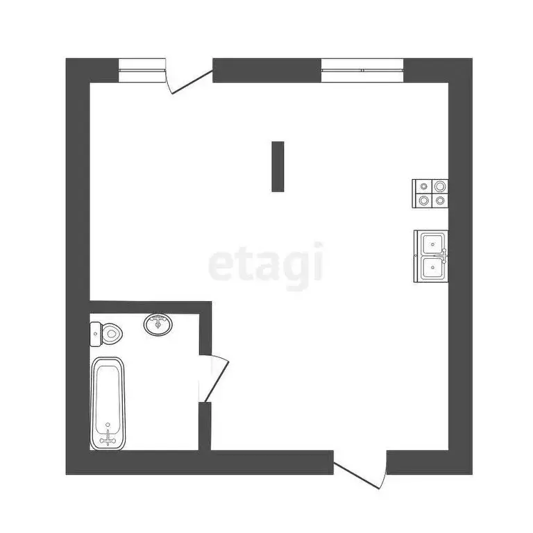 Квартира-студия: Сочи, микрорайон Мамайка, Волжская улица, 38 (32.4 м) - Фото 0