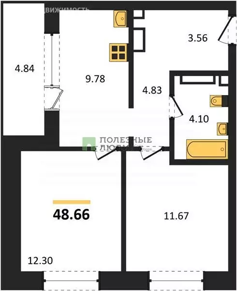 2-комнатная квартира: Ижевск, улица Телегина, 48 (38.2 м) - Фото 1