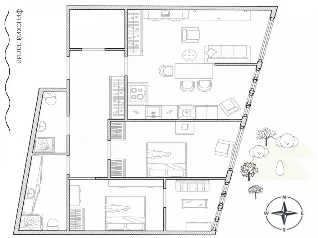 3-к кв. Санкт-Петербург, Санкт-Петербург, Сестрорецк дор. Таможенная, ... - Фото 2