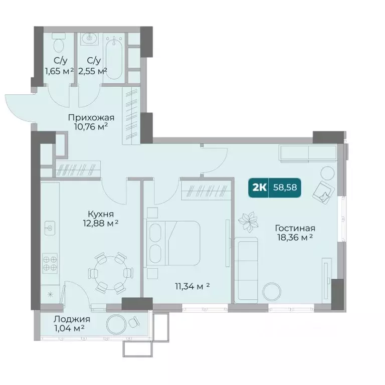 2-к кв. Краснодарский край, Новороссийск Золотой Берег жилой комплекс ... - Фото 1