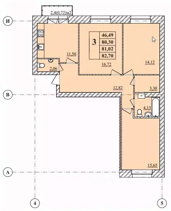3-к кв. Ярославская область, Ярославль Тверицкая наб., 54Ак1 (82.7 м) - Фото 1