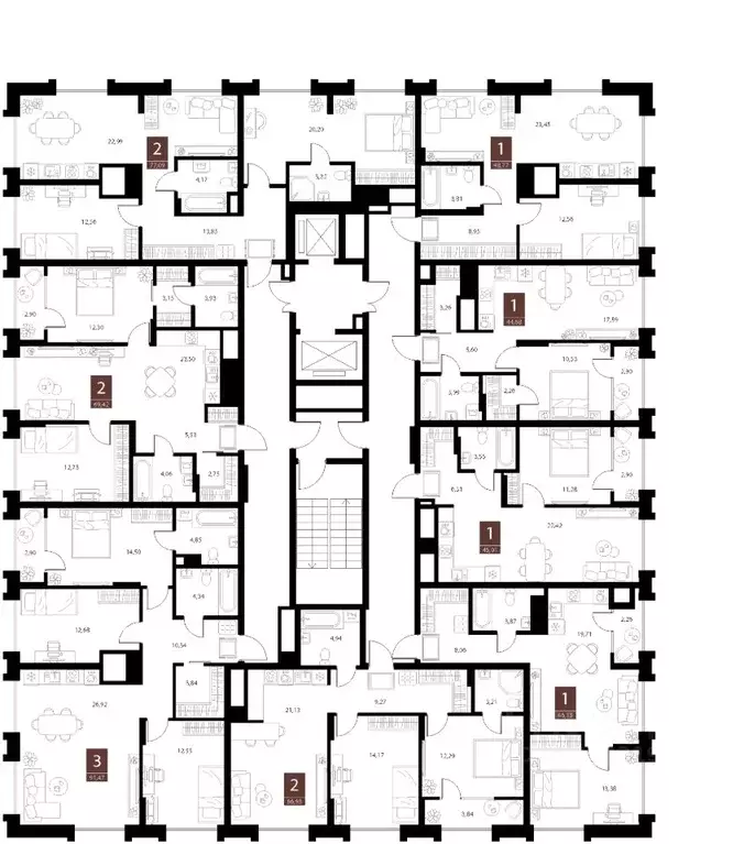 1-к кв. Рязанская область, Рязань ул. Бирюзова, 20с1 (48.77 м) - Фото 2