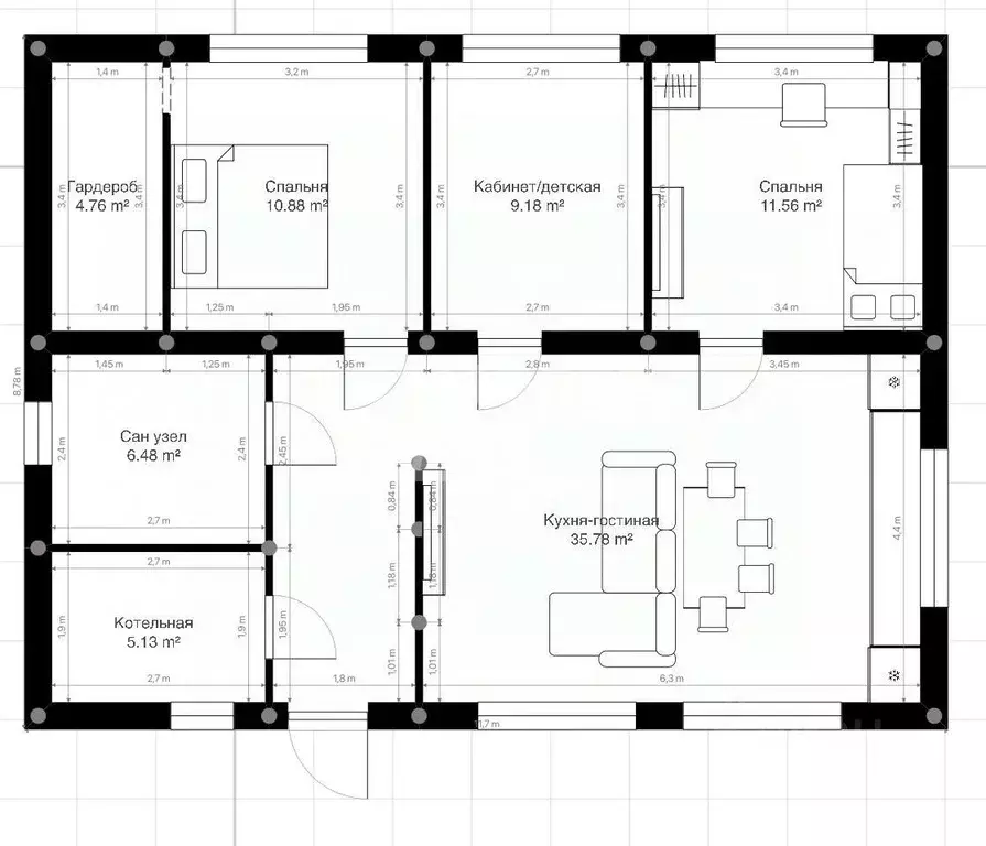 Дом в Томская область, Томск пос. Басандайка,  (90 м) - Фото 2