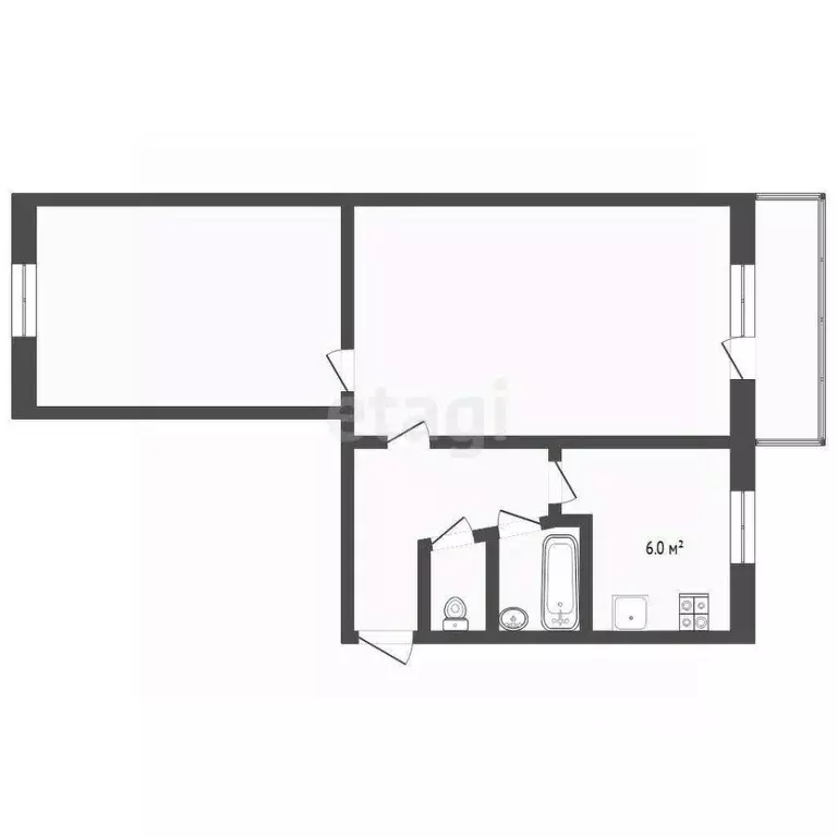 2-к кв. Тюменская область, Тюмень ул. Московский Тракт, 108 (42.1 м) - Фото 2