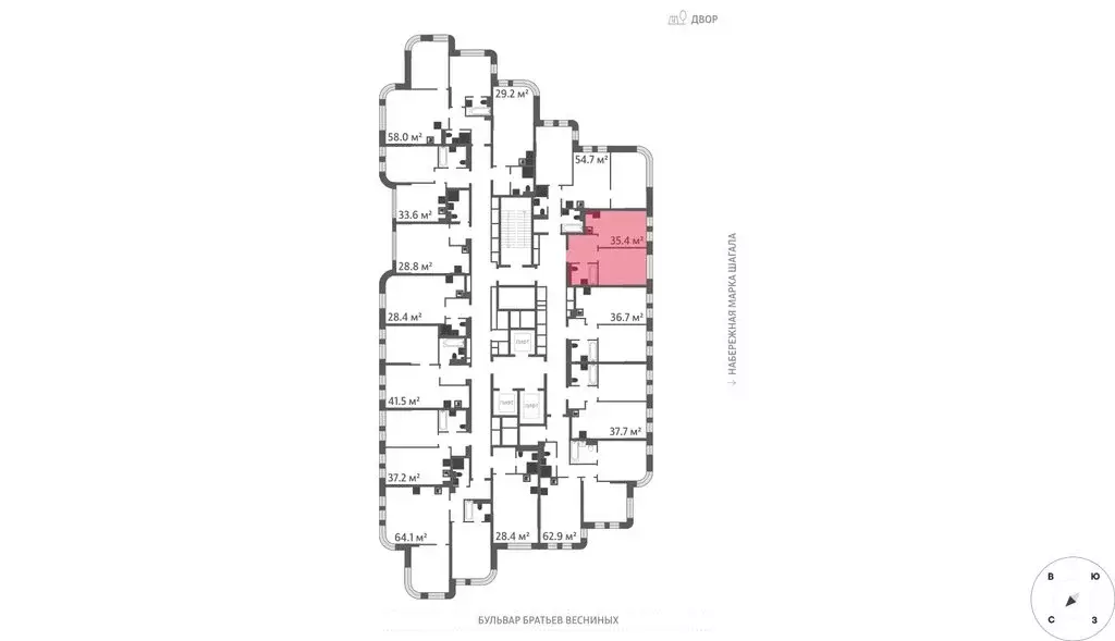 1-комнатная квартира: Москва, ЖК Марк, к3 (35.4 м) - Фото 1