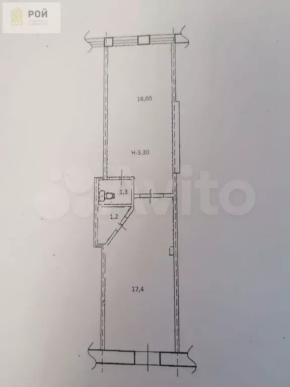 Продается Офис 37,9 м2 ТЦ Универсам Рабкоров 20, 2 этаж, доступ 24/7 - Фото 1