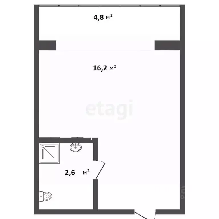 1-к кв. Севастополь с. Орловка, ш. Качинское, 33Б/1 (23.6 м) - Фото 1