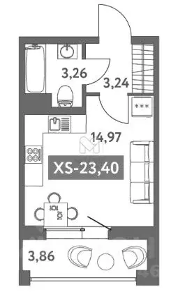 Студия Санкт-Петербург бул. Головнина, 4 (23.4 м) - Фото 1