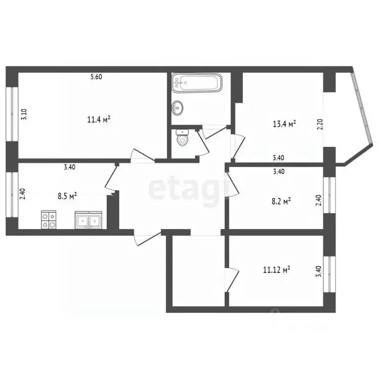 4-к кв. Камчатский край, Петропавловск-Камчатский ул. Маршала Блюхера, ... - Фото 2