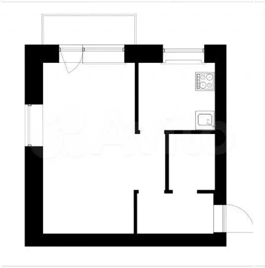 1-к. квартира, 31 м, 4/5 эт. - Фото 0