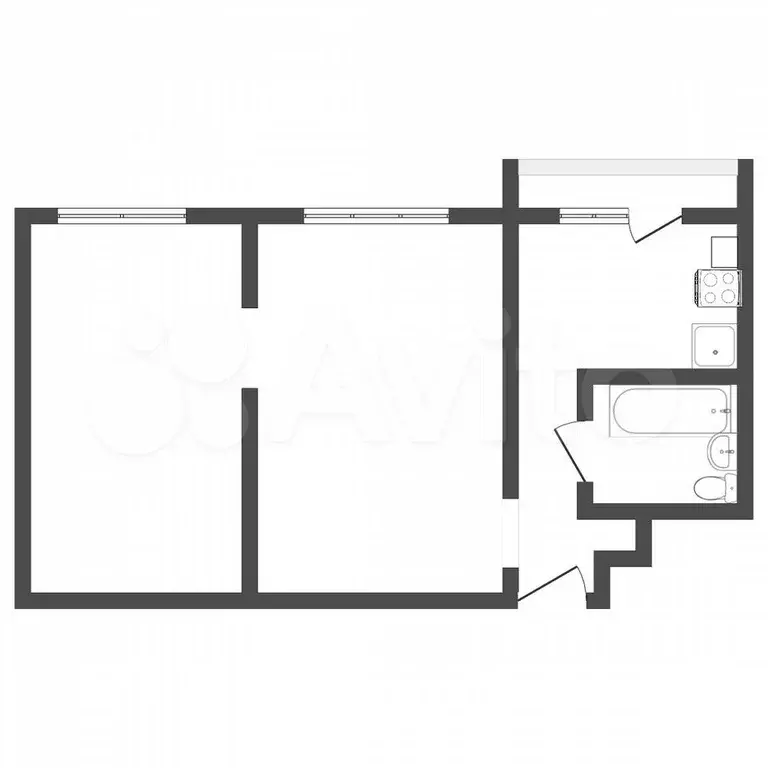 2-к. квартира, 48 м, 2/5 эт. - Фото 0