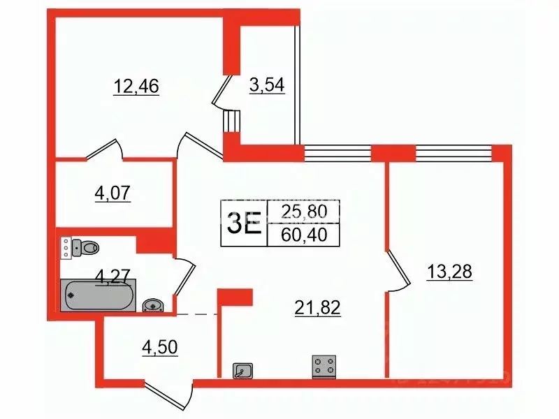 2-к кв. Санкт-Петербург Белоостровская ул., 12 (60.4 м) - Фото 1