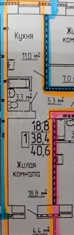 1-к. квартира, 40,6 м, 1/10 эт. - Фото 0