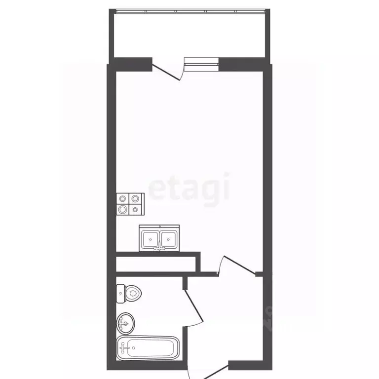 Студия Санкт-Петербург ул. Русановская, 20к3 (22.0 м) - Фото 2
