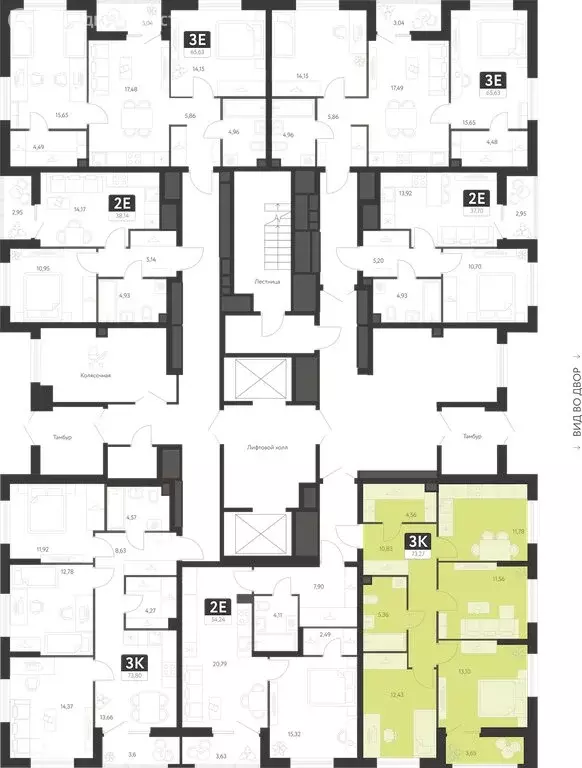 3-комнатная квартира: Екатеринбург, улица Академика Ландау, 41 (71.45 ... - Фото 1