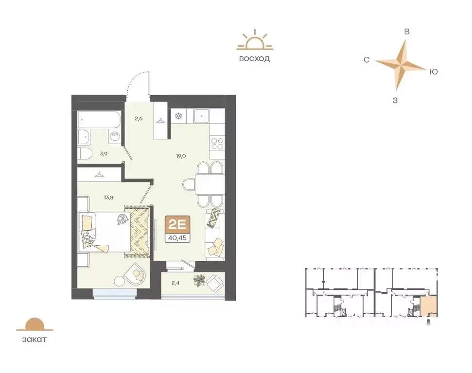 2-к кв. Белгородская область, Белгород Жемчужина жилой комплекс (40.45 ... - Фото 1