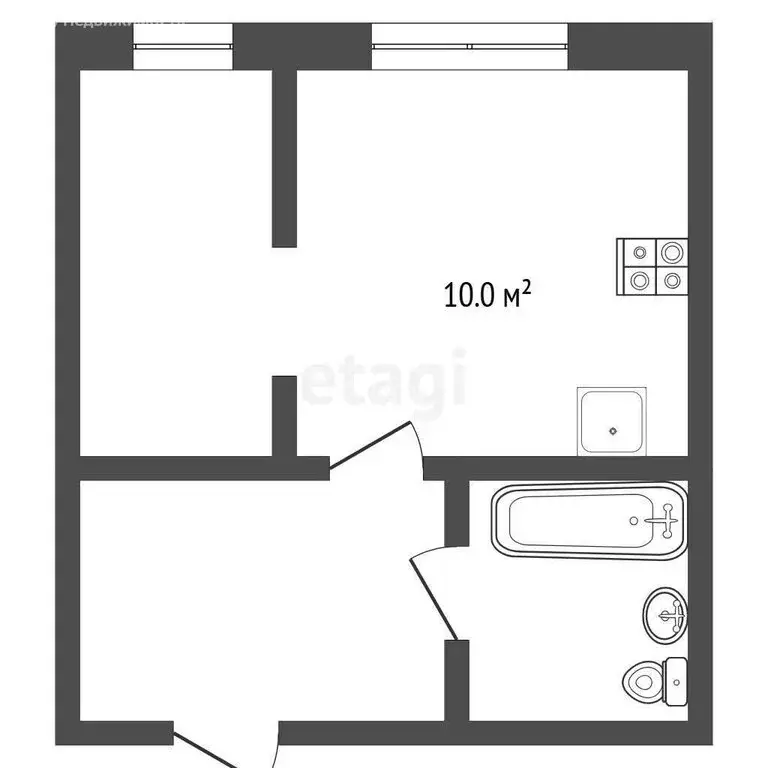 1-комнатная квартира: Тюмень, улица Червишевский Тракт, 68А (24 м) - Фото 0