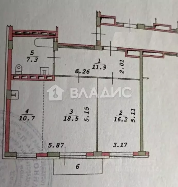 2-к кв. Новосибирская область, Новосибирск Вилюйская ул., 13 (65.0 м) - Фото 1