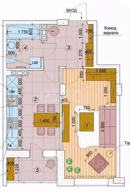 1-к кв. Липецкая область, Липецк ул. С.С. Бехтеева, 9 (45.0 м) - Фото 2