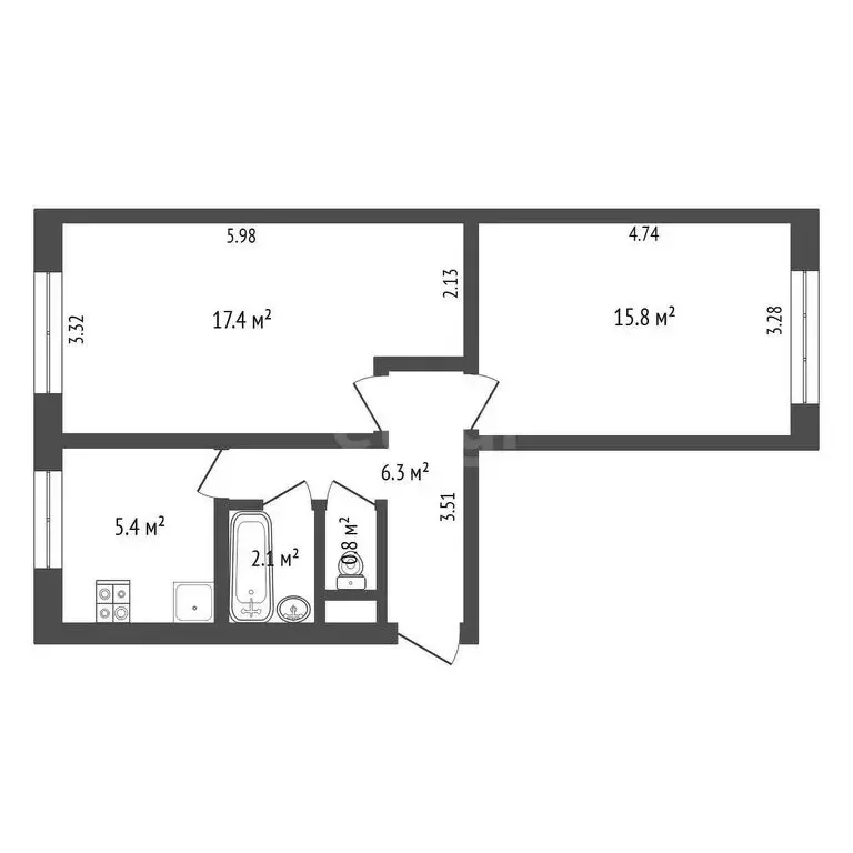 2-комнатная квартира: Балашиха, улица Текстильщиков, 7 (47.8 м) - Фото 0
