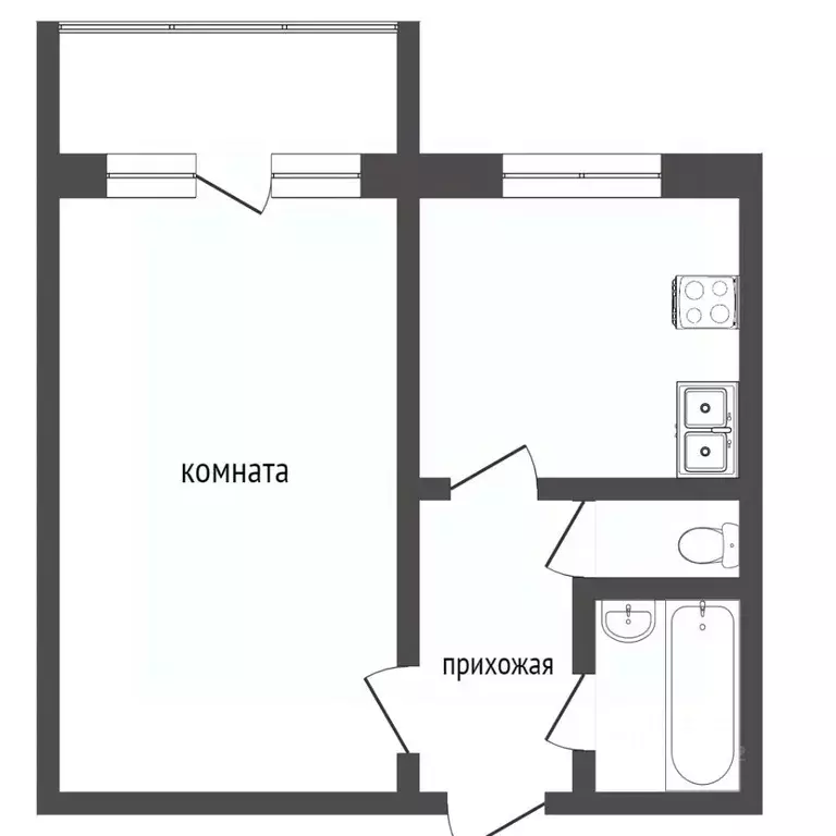 1-к кв. Челябинская область, Челябинск ул. Комарова, 125 (33.0 м) - Фото 1