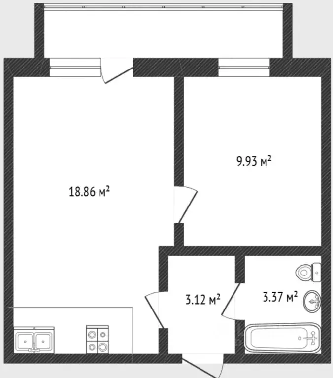 1-к кв. Тюменская область, Тюмень ул. Тимофея Чаркова, 79к2 (35.7 м) - Фото 1