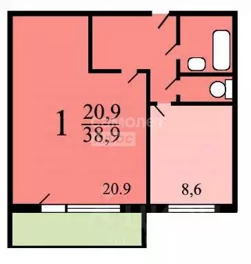 1-к кв. Москва Таллинская ул., 20К1 (39.0 м) - Фото 1
