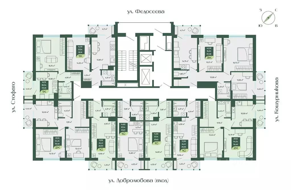 3-к кв. Новосибирская область, Новосибирск ул. Стофато, 26 (80.58 м) - Фото 1