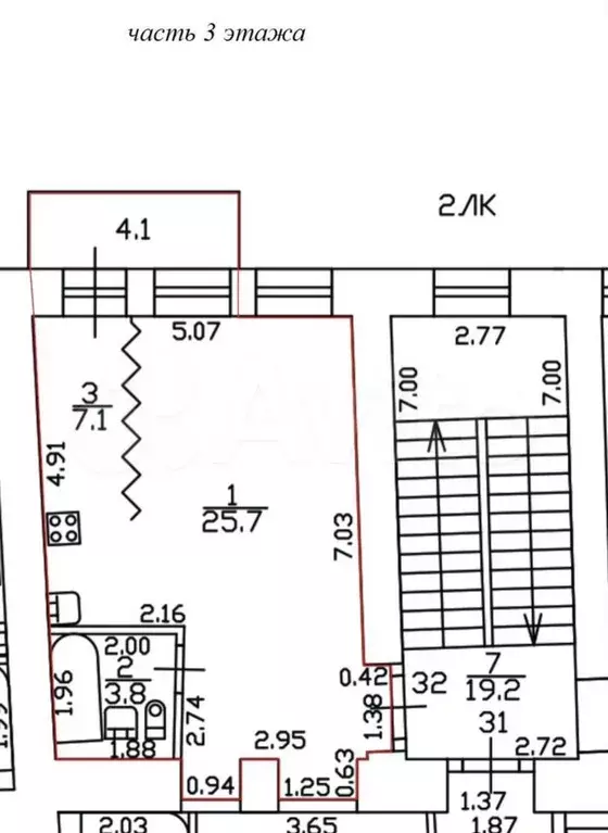 квартира-студия, 36,6 м, 3/5 эт. - Фото 0