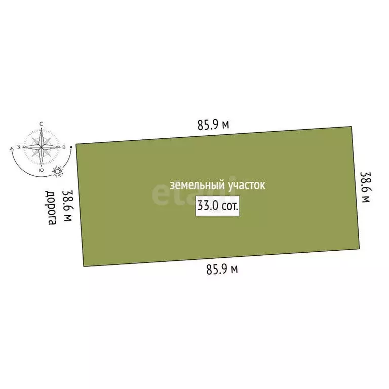 Участок в село Рассвет, Молодёжная улица (33 м) - Фото 1