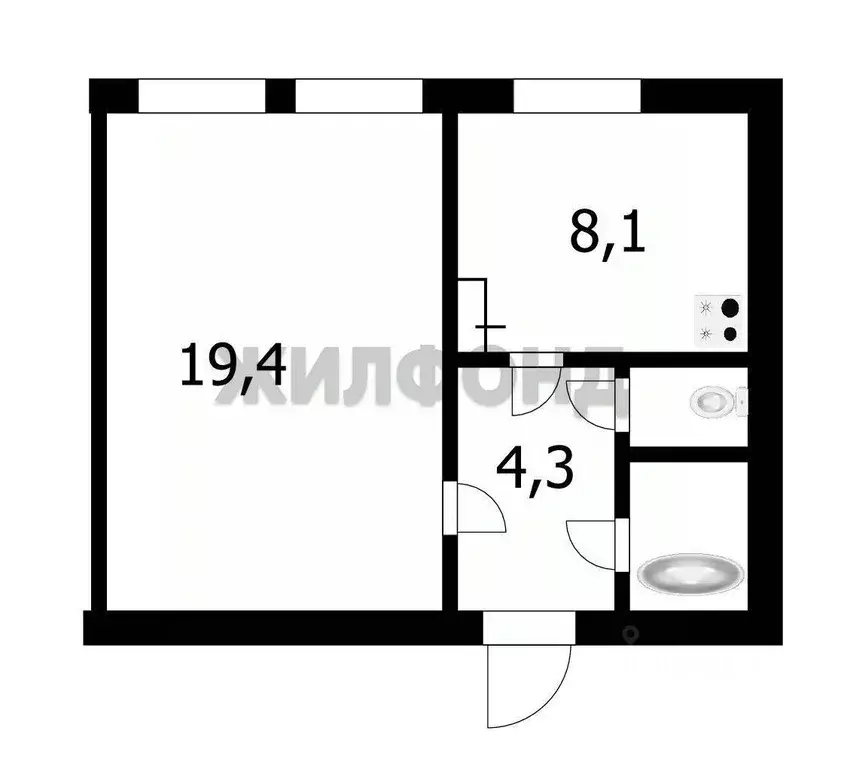 1-к кв. Новосибирская область, Новосибирск ул. Филатова, 3 (37.5 м) - Фото 0