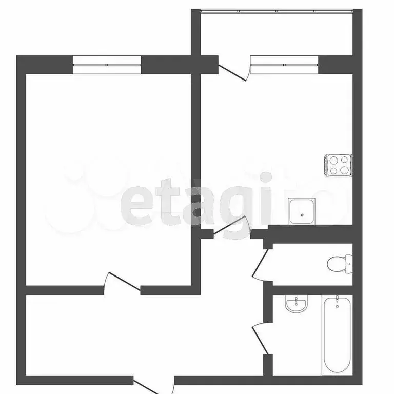 1-к. квартира, 35,7 м, 8/10 эт. - Фото 0