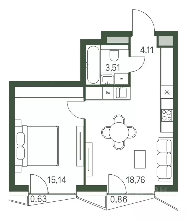 1-к кв. Москва проезд 3-й Красногорский, 5 (41.97 м) - Фото 0