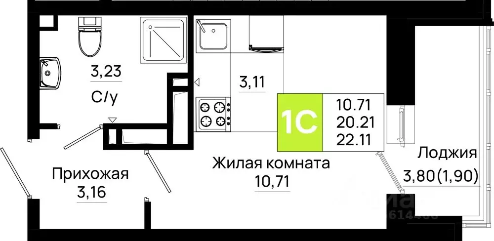 Студия Ростовская область, Ростов-на-Дону Нефтекачка кв-л, Октябрь ... - Фото 0