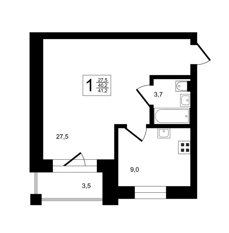 Квартира-студия: Владимир, улица Красная Горка, 29 (41.2 м) - Фото 2