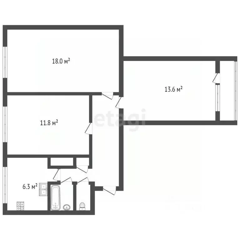 Комната Санкт-Петербург Придорожная аллея, 21 (17.6 м) - Фото 2