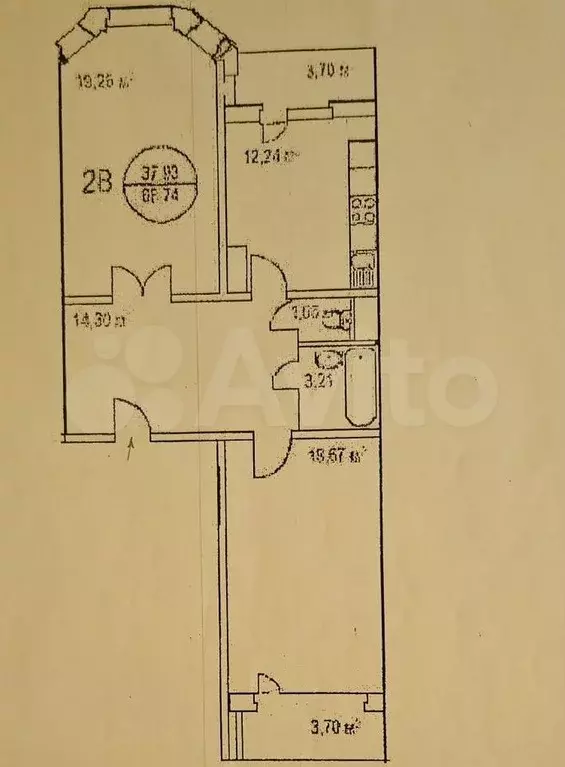 2-к. квартира, 72,4 м, 8/17 эт. - Фото 0