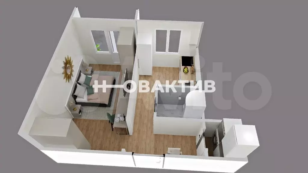 1-к. квартира, 30 м, 4/5 эт. - Фото 1