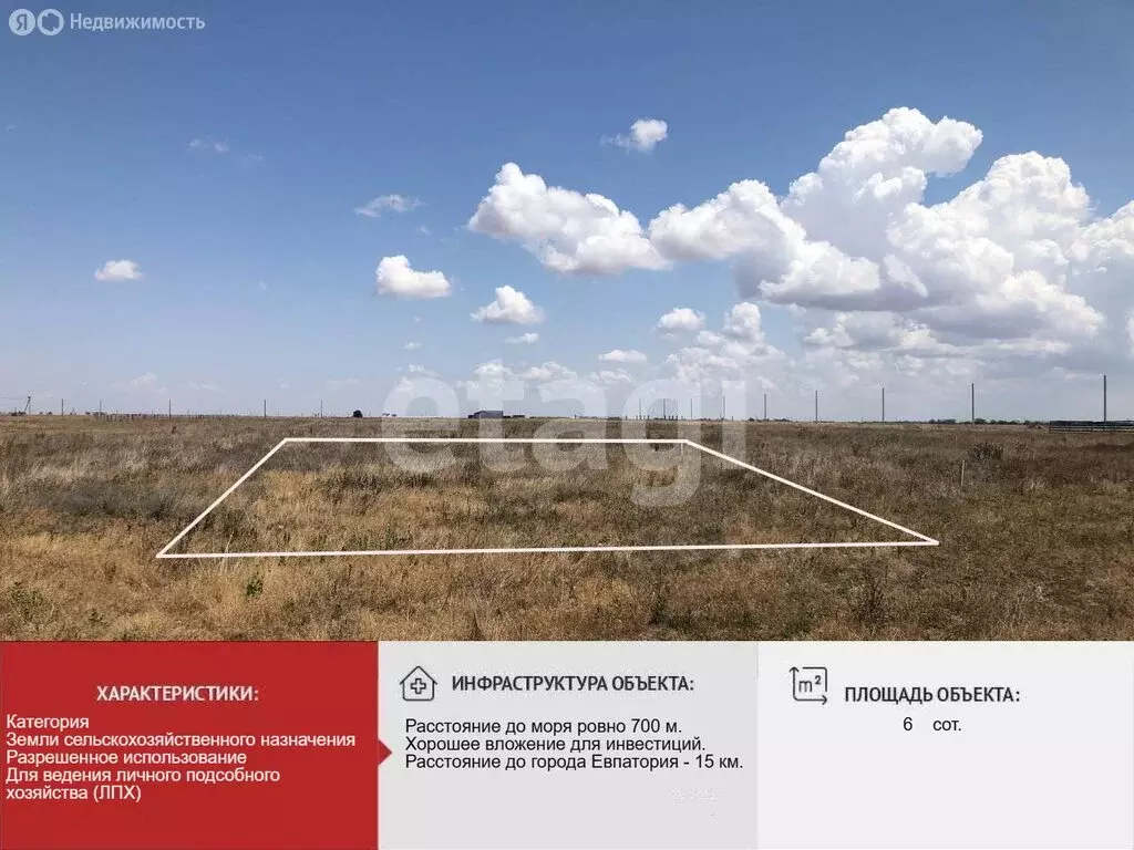 Участок в Сакский район, село Штормовое (6.01 м) - Фото 2