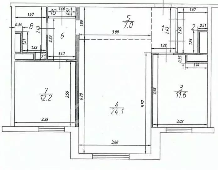 2-к кв. Московская область, Красногорск бул. Павшинский, 7 (69.8 м) - Фото 2