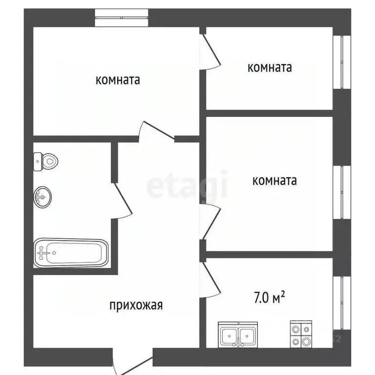 3-к кв. Ставропольский край, Пятигорск ул. Матвеева (53.0 м) - Фото 1
