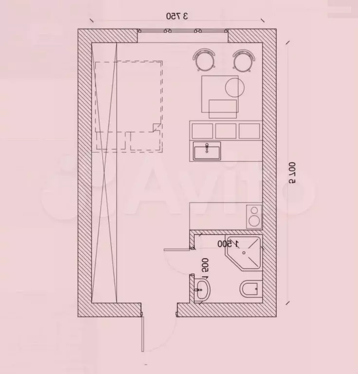 Апартаменты-студия, 14,3 м, 3/3 эт. - Фото 0