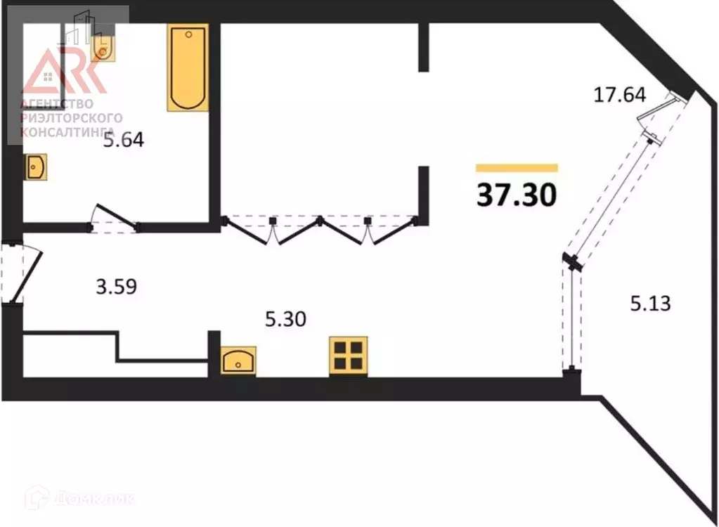 Продаётся квартира-студия, 37.3 м - Фото 1