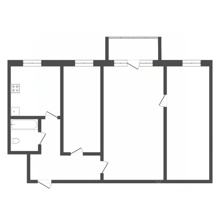 3-к кв. Тюменская область, Тюмень проезд Геологоразведчиков, 40 (56.9 ... - Фото 1