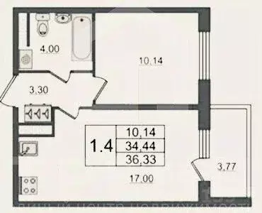 1-к кв. Санкт-Петербург просп. Ветеранов, 206 (36.3 м) - Фото 1