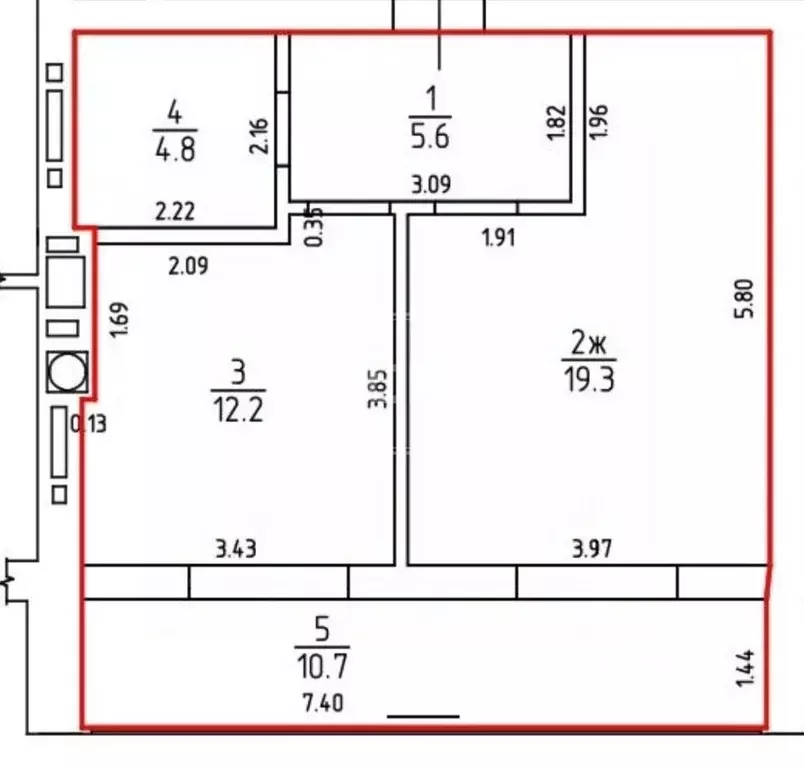 1-к кв. Калининградская область, Калининград Артиллерийская ул., 34 ... - Фото 2