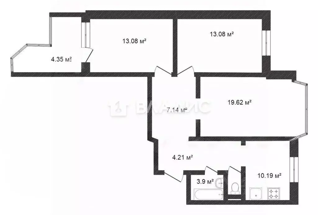 3-к кв. Москва Новомарьинская ул., 12/12К1 (74.9 м) - Фото 1