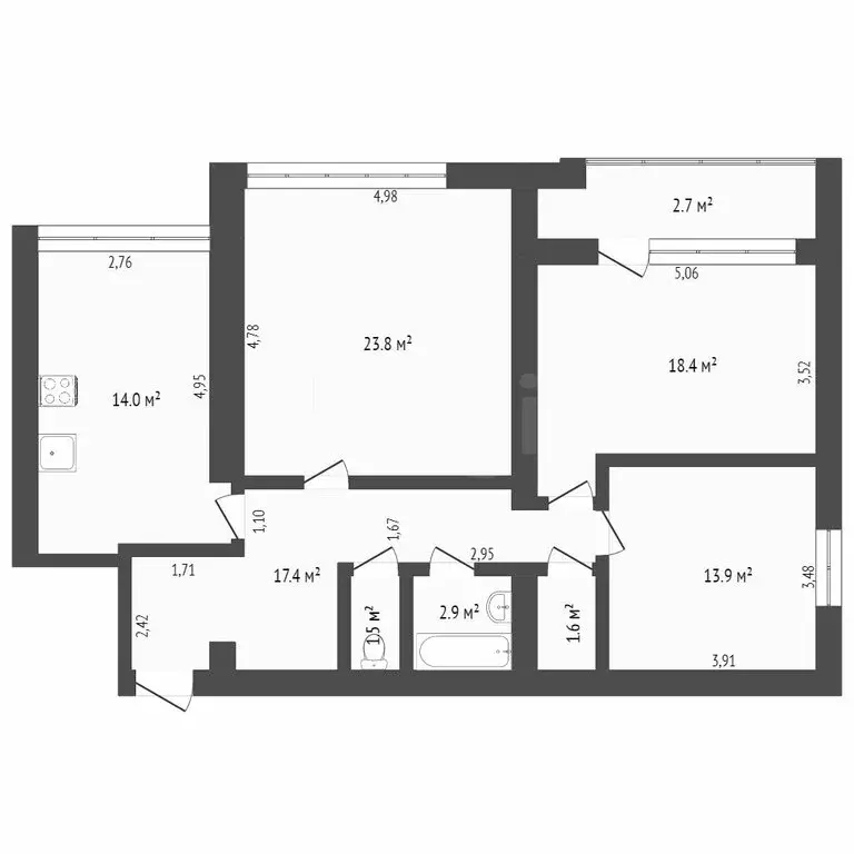 3-комнатная квартира: Тюмень, улица Кузнецова, 6 (94.3 м) - Фото 0
