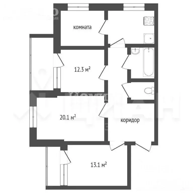 4-к кв. Хабаровский край, Хабаровск ДОС кв-л, 68 (87.5 м) - Фото 0