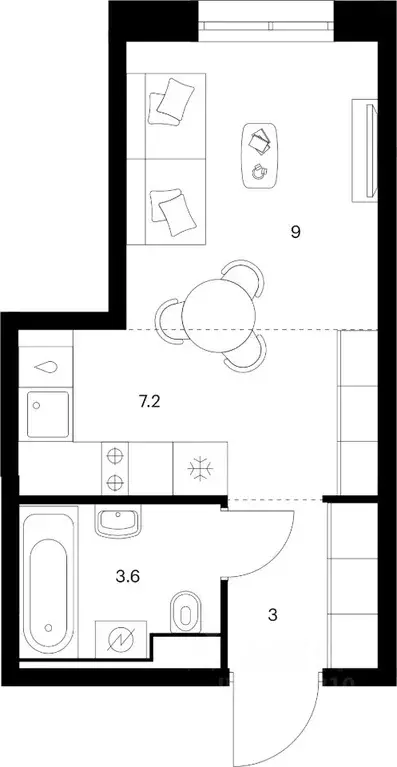 Студия Приморский край, Владивосток Снежный парк жилой комплекс (22.8 ... - Фото 1